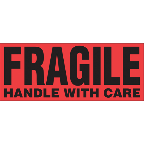 &eacute;tiquettes pour traitement sp&eacute;cial Fragile Handle with Care, 5" lo x 2" la, Noir/rouge Les Fournitures Industrielles Méga