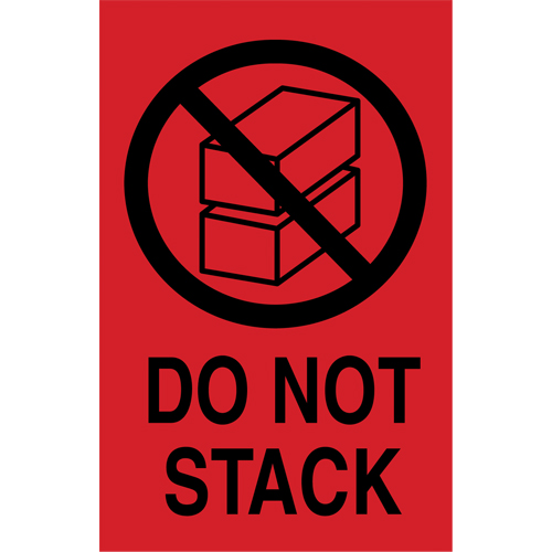 &eacute;tiquettes  Do Not Stack  pour envoi international, 6" lo x 4" la, Noir/rouge Les Fournitures Industrielles Méga