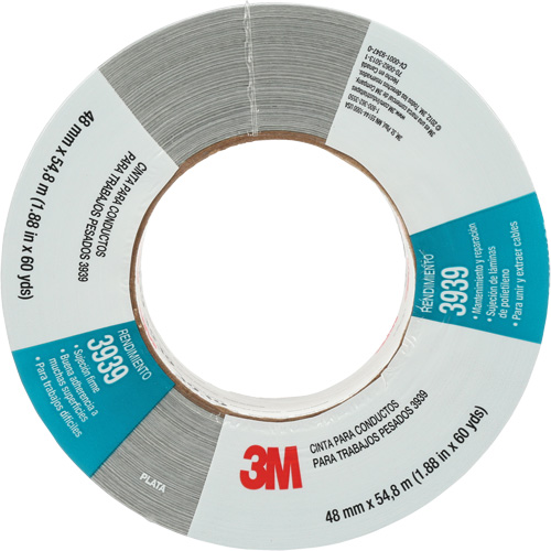 Ruban adh&eacute;sif 3939, 9 mils, Argent, 48 mm (2") x 55 m (180') Les Fournitures Industrielles Méga