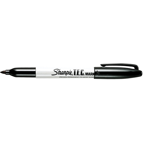T.E.C. Permanent Marker, Black, Fine Tip Les Fournitures Industrielles Méga