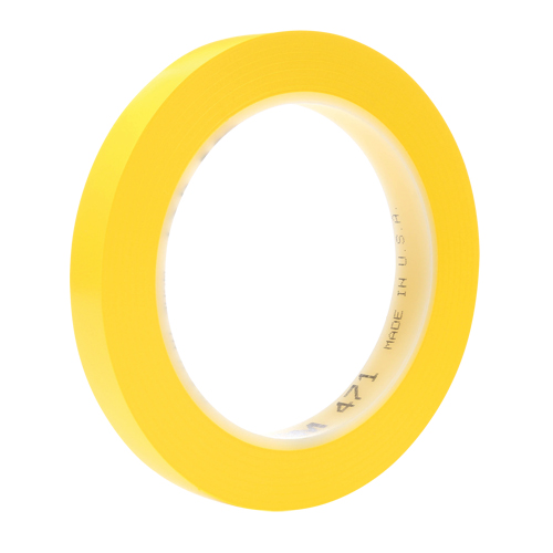 Ruban en vinyle 471, 12 mm (1/2") la x 32,9 m (108') lo, 5,3 mils, Jaune Les Fournitures Industrielles Méga
