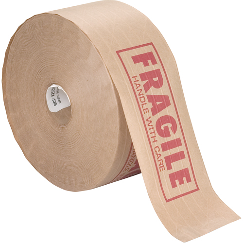 Pre-Printed Gummed Tapes, 76 mm (3") x 137 m (449.475'), Kraft Les Fournitures Industrielles Méga