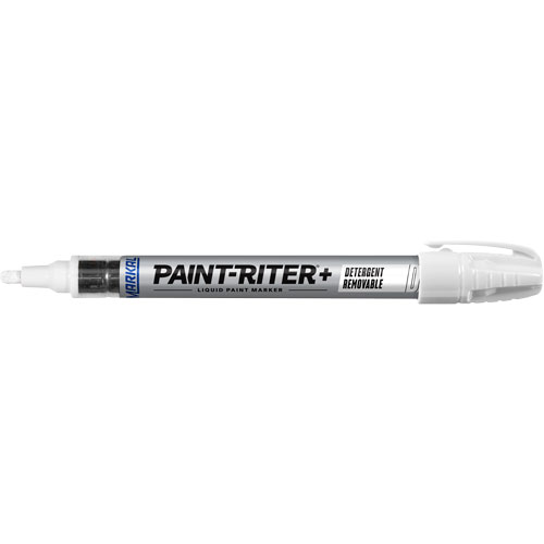 Paint-Riter&reg;+ Detergent Removable Paint Marker, Liquid, White Les Fournitures Industrielles Méga
