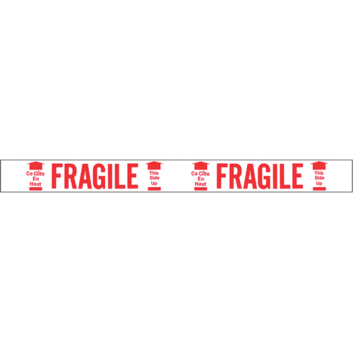 Ruban imprim&eacute; bilingue – Fragile ce c&ocirc;t&eacute; en haut, Rouge/blanc Les Fournitures Industrielles Méga