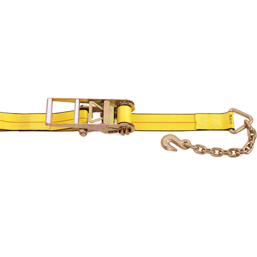 Ratchet Straps, Chain Anchor, 3" W x 30' L, 5400 lbs. (2450 kg) Working Load Limit Les Fournitures Industrielles Méga