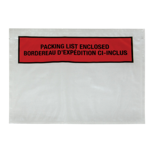 Pochette pour bordereau d'exp&eacute;dition, 7" lo x 5-1/2" la, Style Insertion par l'arri&egrave;re Les Fournitures Industrielles Méga