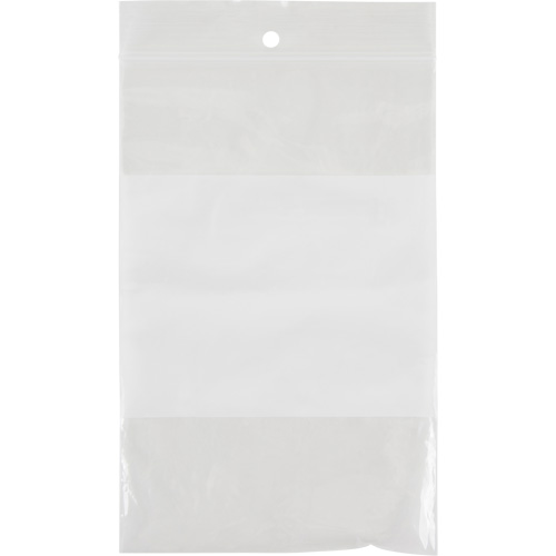Sacs en poly avec espace inscriptible blanc, Refermable, 6" x 4", 2 mils Les Fournitures Industrielles Méga