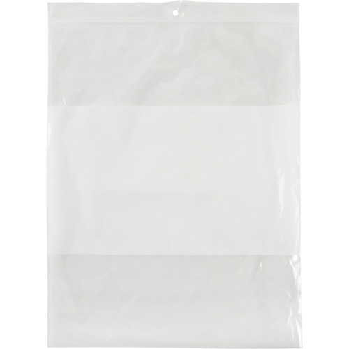 Sacs en poly avec espace inscriptible blanc, Refermable, 10" x 8", 2 mils Les Fournitures Industrielles Méga