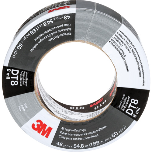 DT8 All-Purpose Duct Tape, 8 mils, Silver, 48 mm (2") x 55 m (180') Les Fournitures Industrielles Méga