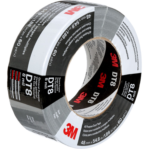 DT8 All-Purpose Duct Tape, 8 mils, Silver, 48 mm (2") x 55 m (180') Les Fournitures Industrielles Méga