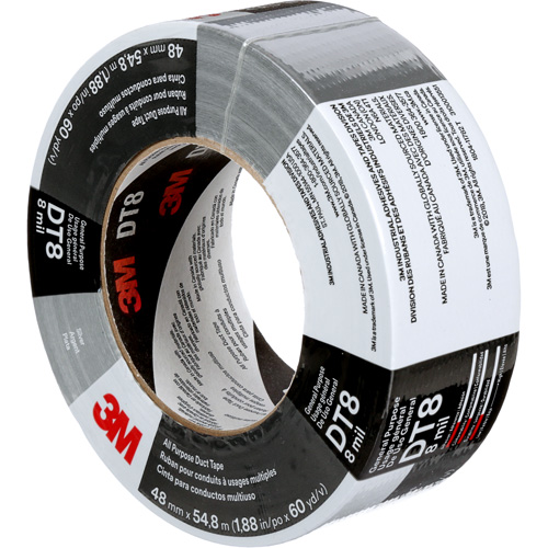 DT8 All-Purpose Duct Tape, 8 mils, Silver, 48 mm (2") x 55 m (180') Les Fournitures Industrielles Méga