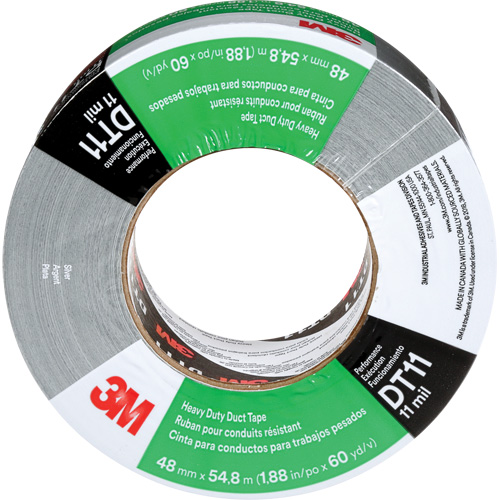 DT11 Heavy-Duty Duct Tape, 11 mils, Silver, 48 mm (2") x 55 m (180') Les Fournitures Industrielles Méga