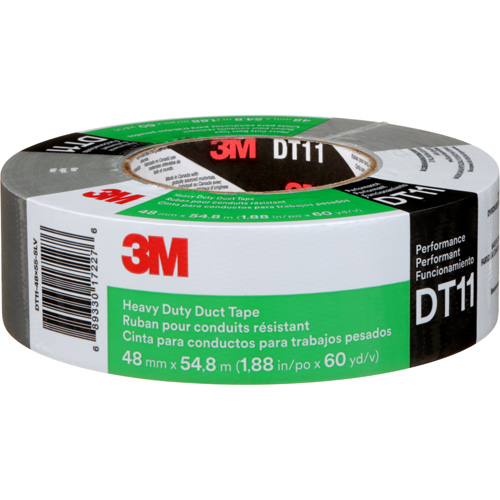 DT11 Heavy-Duty Duct Tape, 11 mils, Silver, 48 mm (2") x 55 m (180') Les Fournitures Industrielles Méga