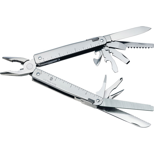 SwissTool Multi-Tool with Lockable Blade, Metal, Metal Handle, 155 mm L, 26 Functions, 0.7 lbs. Les Fournitures Industrielles Méga