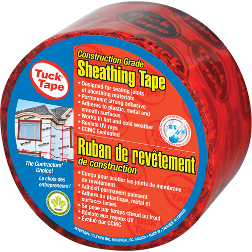 Ruban de rev&ecirc;tement pour entrepreneurs, 60 mm (2-3/8") x 0,0 m (0,0'), Rouge Les Fournitures Industrielles Méga