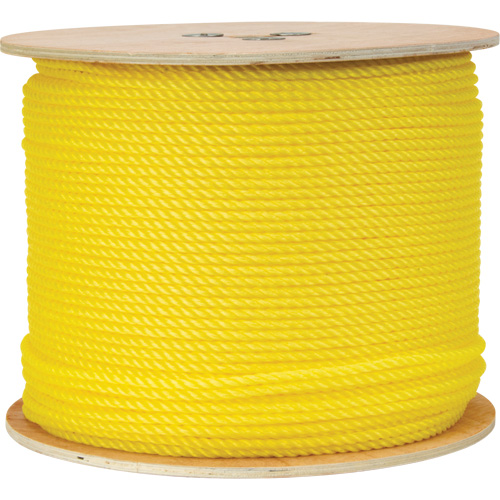 Corde jaune tress&eacute;e 1/4", Polypropyl&egrave;ne, 1300' Les Fournitures Industrielles Méga
