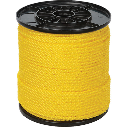 Corde torsad&eacute;e jaune &agrave; trois brins 1/4", Polypropyl&egrave;ne, 550' Les Fournitures Industrielles Méga