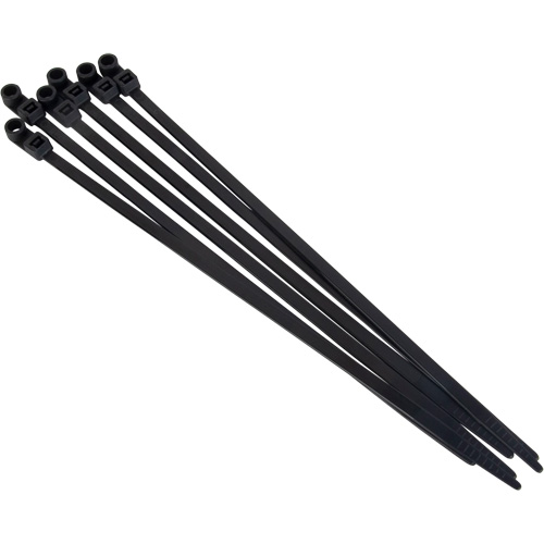 Attache-c&acirc;ble &agrave; visser, Longueur 8", R&eacute;sistance &agrave; la traction 50 lb, Noir Les Fournitures Industrielles Méga