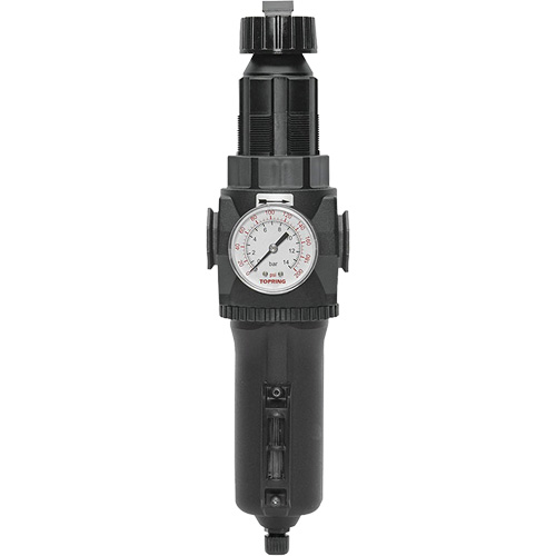 Filtre/r&eacute;gulateur drain manuel avec bol en m&eacute;tal et manom&egrave;tre Modulair 400, 1/2" NPT, 200 psi, Capacit&eacute; de 9,1 oz liq. Les Fournitures Industrielles Méga