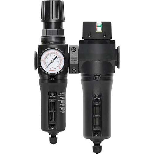 Filtre/r&eacute;gulateur + filtre coalescent drain manuel avec bol en m&eacute;tal Modulair 300, 1/4" NPT, 250 PSI, Capacit&eacute; de 5,1 oz liq. Les Fournitures Industrielles Méga