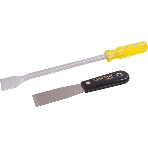 2-Piece Scraper Set, Carbon Steel Blade, 1-1/2"/1-1/4" Wide, Plastic Handle Les Fournitures Industrielles Méga