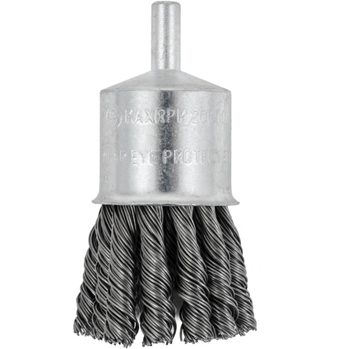 Shaft Mounted Knot Twisted End Brush, 1-1/8" Dia. x 1/4" Arbor Les Fournitures Industrielles Méga