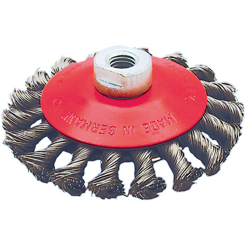 BK4520T Roue conique torsad&eacute;e &agrave; nuds, Dia. 4-1/2", Fils 0,02", Arbre 5/8"-11 Les Fournitures Industrielles Méga