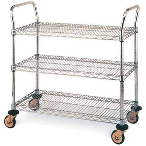 Chariots utilitaires standards, Acier inoxydable, 18" x 39" x 30", Capacit&eacute; 500 lb Les Fournitures Industrielles Méga