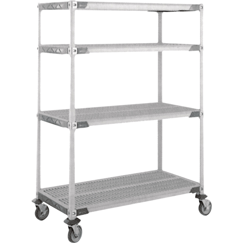 Chariot MetroMax i sur roulettes &agrave; tige, 4 tiers, 18" x 69" x 60", Capacit&eacute; 900 lb Les Fournitures Industrielles Méga