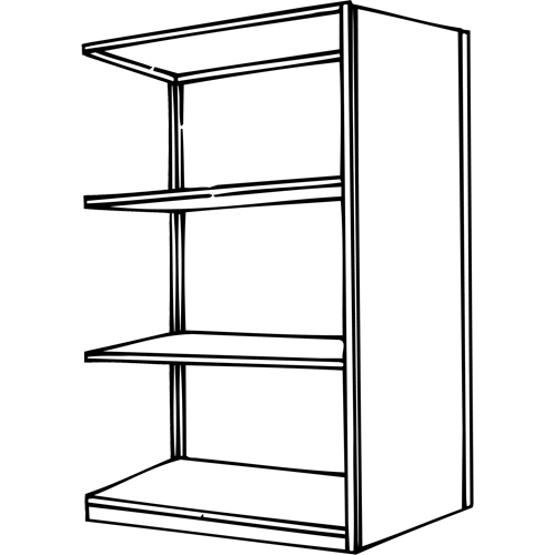 Interlok Shelving Unit, Steel, Boltless, Add-On, 36" W x 76" H x 12" D Les Fournitures Industrielles Méga