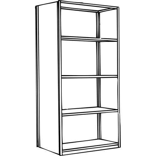 &eacute;l&eacute;ment de rayonnage Interlok, Acier, Sans boulons, De base, 36" la x 100" h x 24" p Les Fournitures Industrielles Méga