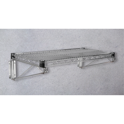 Support mural direct pour &eacute;tag&egrave;re en treillis chromat&eacute;, Simple Support, 200 lb Capacit&eacute;, 14" p Les Fournitures Industrielles Méga