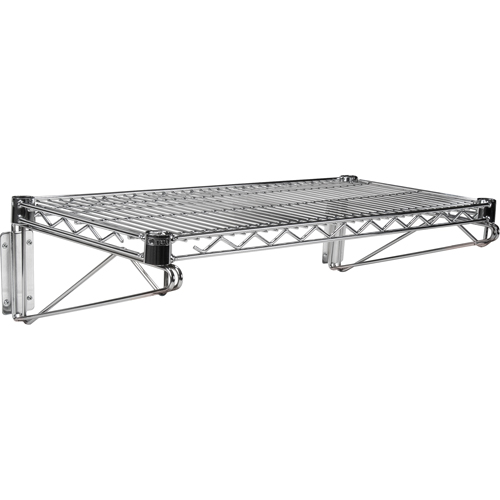 Support mural direct pour &eacute;tag&egrave;re en treillis chromat&eacute;, Simple Support, 200 lb Capacit&eacute;, 14" p Les Fournitures Industrielles Méga