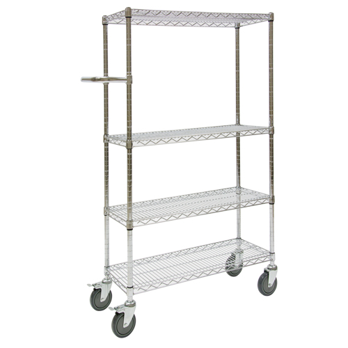 Chariots &agrave; pousser, Chrom&eacute;, 30" x 60" x 14", Capacit&eacute; 800 lb Les Fournitures Industrielles Méga