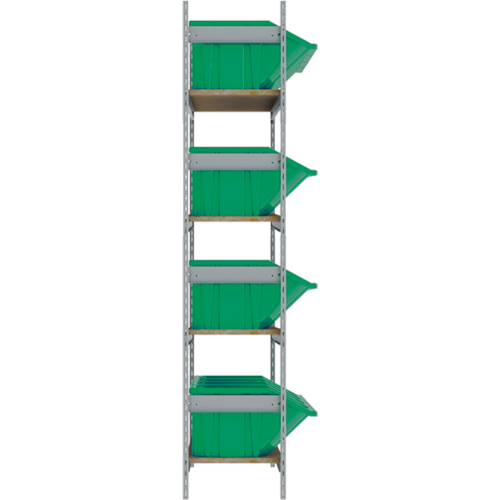 Wide Span Shelving with Jumbo Plastic Bins, Steel, Boltless, Starter, 66" W x 72" H x 18" D Les Fournitures Industrielles Méga