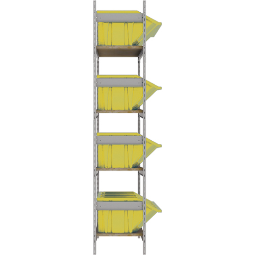 Wide Span Shelving with Jumbo Plastic Bins, Steel, Boltless, Starter, 66" W x 72" H x 18" D Les Fournitures Industrielles Méga