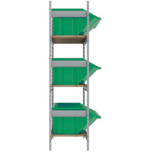 &eacute;tag&egrave;res larges avec bacs g&eacute;ants en plastique, Acier, Sans boulons, De base, 66" la x 60" h x 18" p Les Fournitures Industrielles Méga
