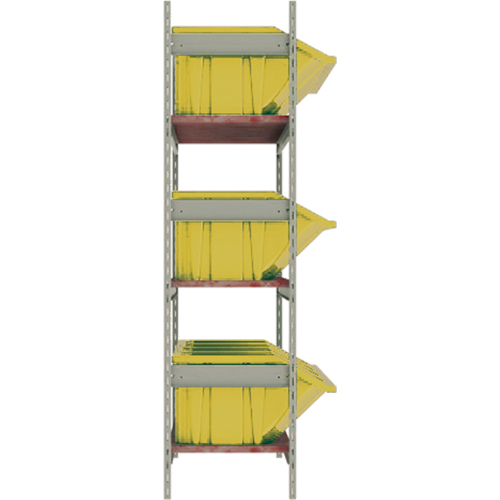 &eacute;tag&egrave;res larges avec bacs g&eacute;ants en plastique, Acier, Sans boulons, De base, 66" la x 60" h x 18" p Les Fournitures Industrielles Méga