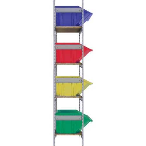 &eacute;tag&egrave;res larges avec bacs g&eacute;ants en plastique, Acier, Sans boulons, De base, 66" la x 72" h x 18" p Les Fournitures Industrielles Méga