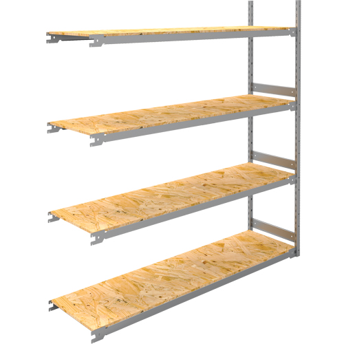 Wide Span Record Storage Shelving, Steel, 4 Shelves, 72" W x 18" D x 84" H, Add-On Kit Les Fournitures Industrielles Méga