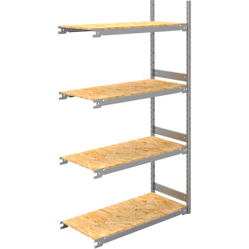 Wide Span Record Storage Shelving, Steel, 4 Shelves, 42" W x 18" D x 84" H, Add-On Kit Les Fournitures Industrielles Méga