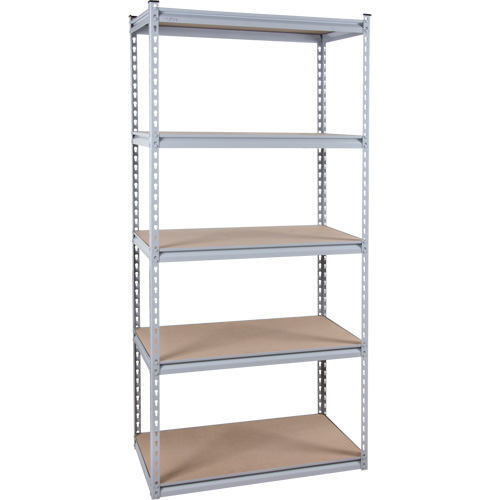 Rayonnage robuste, Acier, Sans boulons, De base, 48" la x 72" h x 18" p Les Fournitures Industrielles Méga