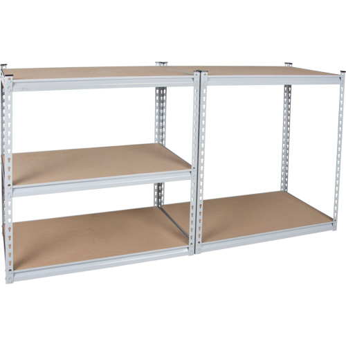 Rayonnage robuste, Acier, Sans boulons, De base, 48" la x 72" h x 18" p Les Fournitures Industrielles Méga