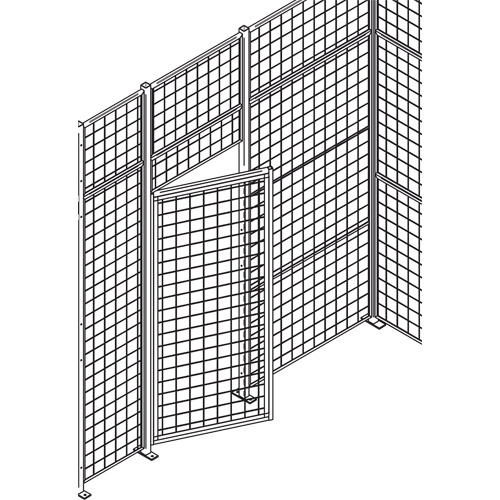 Porte basculante &agrave; guichet pour cloison en treillis m&eacute;tallique, 4' la x 7' h Les Fournitures Industrielles Méga
