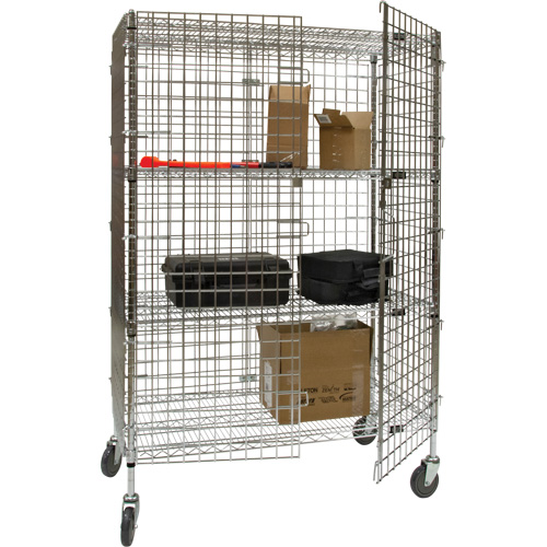 Chariot de s&eacute;curit&eacute;, Chrom&eacute;, 48" x 69" x 24", Capacit&eacute; 500 lb Les Fournitures Industrielles Méga