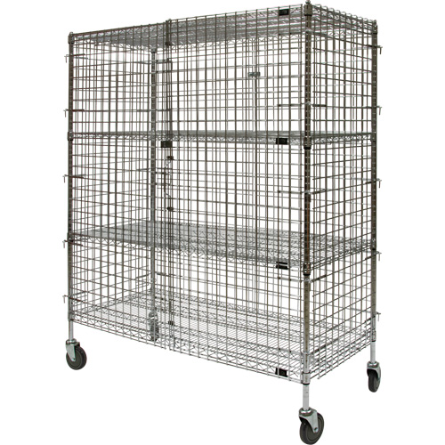 Chariot de s&eacute;curit&eacute;, Chrom&eacute;, 60" x 69" x 24", Capacit&eacute; 500 lb Les Fournitures Industrielles Méga