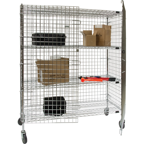 Chariot de s&eacute;curit&eacute;, Chrom&eacute;, 60" x 69" x 24", Capacit&eacute; 500 lb Les Fournitures Industrielles Méga