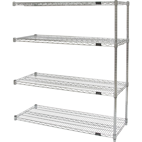 &eacute;tag&egrave;res robustes en treillis chromat&eacute;, Ensemble Ajout, Tiers 4, 36" la x 54" h x 24" p Les Fournitures Industrielles Méga