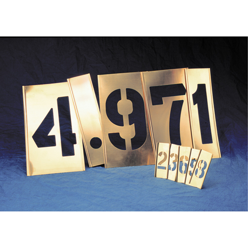 Gothic Brass Interlocking Stencils - Individual Letters & Numbers, Number, 6" Les Fournitures Industrielles Méga