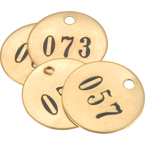 Numbered Tags, # 151-175, Brass, 1.5" dia Les Fournitures Industrielles Méga